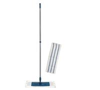 Les Nouveaux Textiles Balai Télescopique + 2 Serpillères 40x14 cm | Lot de 1 Balai, Professionnel, Microfibre Grattantes, Ultra Absorbant, Lavable en Machine