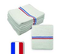 Les Nouveaux Textiles - Lot de 5 Serpillères Gaufrées Blanches 60 x 100 cm - Haute Résistance - Grand Pouvoir Absorbant - Idéal pour Tout Type de Sol - Fabriqué en France