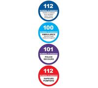 Les Numéros Belge D'appel D'urgence - 4 Unités De 3.2cm - Sticker/Autocollant