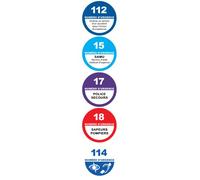 Les Numéros Français D'appel D'urgence - 5 Unités X 3.2cm - Sticker/Autocollant