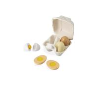 Janod – Boîte de 4 œufs en bois Les Oeufs Du Petit Chef – 4 systèmes d'ouverture, peinture à l'eau