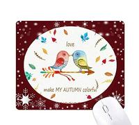 les oiseaux de l'automne coloré tapis de souris en hiver flocon de neige