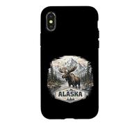 Les orignaux, Les élans et Les Cerfs adorent Les Montagnes de l'Alaska Coque pour iPhone X/XS