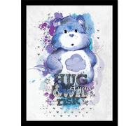 Les oursons - Poster encadré "Câlin à vos risques et périls" PM10484 (40 cm x 30 cm) (Bleu)
