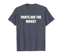 Les Pantalons sont Les Pires T-Shirt, Homme, Bleu Chiné, L