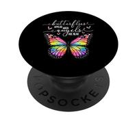 Les Papillons apparaissent Lorsque Les Anges sont Proches d'un Papillon coloré PopSockets PopGrip Adhésif