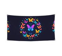 Les papillons forment un cercle. Bannières décoratives imprimées adaptées pour les réunions de famille, les cérémonies de remise de diplôme, la décoration murale de photo