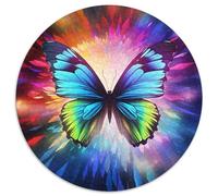 Les Papillons Puzzle Rond De 1000 Pièces pour Adultes Fantasy Welt Filles Décompression Progressive Réduction du Stress Cadeau Familiale 1000pcs (67.5x67.5cm)