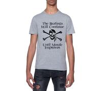 Les Passages À Tabac Se Poursuivront Jusqu'à Ce Que Le Moral S'améliore T-Shirt À Manches Courtes Gris À Col Rond pour Homme T-Shirt Short Sleeve Grey Crewneck Tee for Men