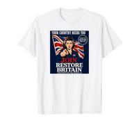 Les patriotes Britanniques du Royaume-Uni rejoignent Le Drapeau Britannique Britannique T-Shirt Graphique avec Valeur, Homme, Blanc, M