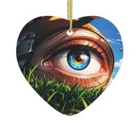 Les pendentifs en céramique en forme de cœur à motif œil mystérieux créent une atmosphère chaleureuse pour les maisons, les fêtes et les cadeaux.