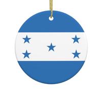 Les pendentifs ronds en céramique de Noël avec drapeau YYHWHJDE du Honduras sont lisses et délicats pour la décoration de vacances, de fête, de danse et de vitrine