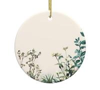 Les pendentifs ronds en céramique de Noël WHJSHOP Plant Close-Up sont lisses et délicats pour la décoration de vacances, de fête, de danse et de vitrine