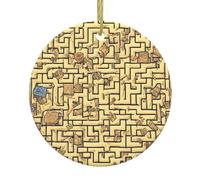 Les pendentifs ronds en céramique de Noël YYHWHJDE Treasure Labyrinthe sont lisses et délicats pour la décoration de vacances, les fêtes, la danse et la vitrine