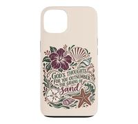 Les pensées de Dieu sont Plus Nombreuses Que Le Sable Christian Beach Psaume 139 Coque pour iPhone 13