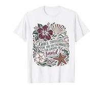 Les pensées de Dieu sont Plus Nombreuses Que Le Sable Christian Beach Psaume 139 T-Shirt