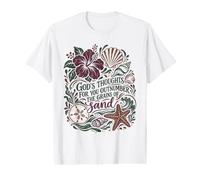 Les pensées de Dieu sont Plus Nombreuses Que Le Sable Christian Beach Psaume 139 T-Shirt Graphique avec Valeur