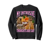 Les pensées intrusives sont Gay drôle Capybara Meme Bootleg Y2K Sweatshirt