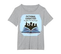 Les Personnages de Fiction sont Meilleurs Que Les Vrais Amateurs de Livres T-Shirt, Femme Grandes Tailles, Gris Chiné, 5X