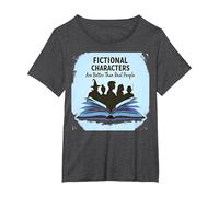 Les Personnages de Fiction sont Meilleurs Que Les Vrais Amateurs de Livres T-Shirt, Femme Grandes Tailles, Chiné Foncé, 5X