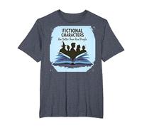 Les Personnages de Fiction sont Meilleurs Que Les Vrais Amateurs de Livres T-Shirt, Homme Grandes Tailles, Bleu Chiné, 2X Tall