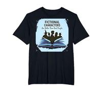 Les Personnages de Fiction sont Meilleurs Que Les Vrais Amateurs de Livres T-Shirt, Homme Grandes Tailles, Noir, 6X Tall