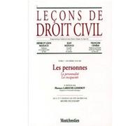 Leçons de droit civil, tome 1, 2e partie, 8e édition. Les personnes. La personnalité. Les incapacités