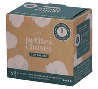 LES PETITES CHOSES Tampons en coton bio sans applicateur Super Plus Tampon(S) 15 pc(s)
