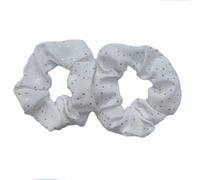 Les petites tranches de cheveux, Chouchous en tissu for queue de cheval, points dorés multicolores, 2/5 pièces for femmes et(White 2pcs)