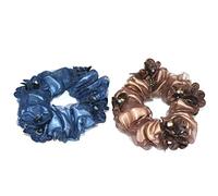 Les petites tranches de cheveux, Élastique for queue de cheval for cheveux épais 2 pièces. Intestin Crystal Flower Hair Tie Marine Rouge