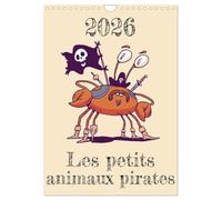 Les petits animaux pirates (Calendrier mural 2026 DIN A4 vertical), CALVENDO calendrier mensuel