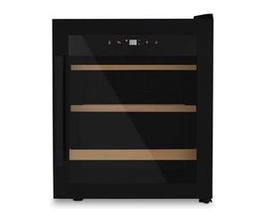 LES PETITS CHAMPS Cave à vin 15 bouteilles de conservation CAVCB15 46L, Porte acier inoxydable, Anti-UV, Système thermodynamique Réglage de 4°C à 18°C, Silencieuse, Eclairage LED, 2 Etagères