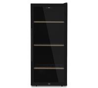 LES PETITS CHAMPS Cave à Vin de Conservation de 122 bouteilles CAVCB122 Black Edition, 242L, 3 Etagères, Réglable de 5 à 20°C, Refroidissement Thermoélectrique, Design Elégant, LED, Anti-UV