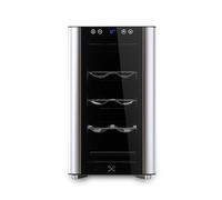 Les Petits Champs Cave à Vin Encastrable 8 Bouteilles CAVS8, Capacité 23L, Portes en Acier Inoxydable, Réglable de 11°C à 18°C, Système Thermoélectrique, Éclairage LED, Anti-UV, 3 étagères