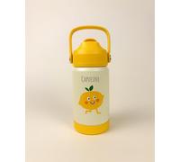 Les Petits Citrons - Gourde Isotherme Inox personnalisée - Pour bébé et enfant - Pour école maternelle et balade - 355 ml - Design Fruits - Jaune/Vert/Orange/Bleu/Rose - Sans fuite (Jaune)