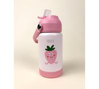 Les Petits Citrons - Gourde Isotherme Inox personnalisée - Pour bébé et enfant - Pour école maternelle et balade - 355 ml - Design Fruits - Jaune/Vert/Orange/Bleu/Rose - Sans fuite (Rose)