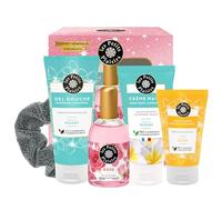 Les Petits Plaisirs - Coffret parfum Rose, Eau de toilette femme, Gel Douche, Crème Mains, Lait corps, Coffret cadeau femme, Made in France, 5 produits