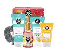 Les Petits Plaisirs - Coffret parfum Vanille Pomme, Eau de toilette femme, Gel Douche, Crème Mains, Lait corps, Coffret cadeau femme, Made in France, 5 produits
