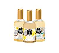 Les Petits Plaisirs - Eaux de toilette Monoï Coco, Vanille Coco & Vanille Monoï 110ml - Parfums femme solaires, gourmands et exotiques - Notes coco, monoï, vanille & ylang-ylang
