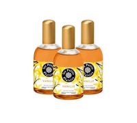 Les Petits Plaisirs - Lot de 3 - Eau de toilette Vanille, Eau de toilette femme, Chaleureuse et ambrée. Coffret cadeau femme, Made in France, flacon 110ml