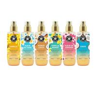 Les Petits Plaisirs - Lot de 6 (dont 1 offerte) - Brumes pailletées, Vanille Monoi, Monoi Coco, Fleur de Cerisier, Fleur de tiaré, Solaires & sensuelles. Coffret cadeau. Made in France. 6 x 200ml