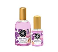 Les Petits Plaisirs - Lot Eau de Toilette Violette Macaron 110ml + 30ml, Fleuri et gourmand, Eau de toilette femme,coffret cadeau sucré et réconfortant, Made in France, 110ml, 30ml