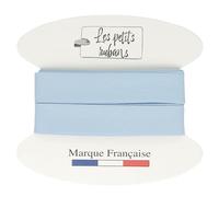 Les Petits Rubans Biais de couture - 20 mm de large, plié 10 mm, longueur 5 mètres, 100% coton - Bordure pour couture, ameublement, vêtements, couvertures - Ciel