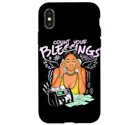 Les Piles d'argent de Girl Boss Count Your Blessings Coque pour iPhone X/XS
