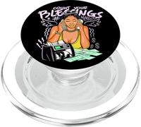 Les Piles d'argent de Girl Boss Count Your Blessings PopSockets PopGrip pour MagSafe
