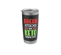 Les piles de bacon sont des collations cétogènes pour la santé et un régime cétogène Gobelet isotherme en acier inoxydable double paroi