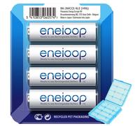 Les piles rechargeables Panasonic eneloop Mignon AA NiMH dans la nouvelle storage case et l'AccuCell Box blue