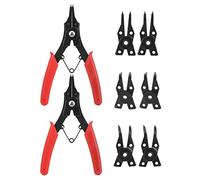 Les pinces à anneaux Snap Set 2pcs 4 en 1 | Fritres circlip en acier solide avec 6 têtes | Outil interne/externe pour la réparation automobile/machines