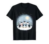 Les Pingouins se dandinent dans l'océan Antarctique pour Noël T-Shirt
