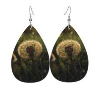 Les Pissenlits Poussent Sur Le Sol Boucles D'Oreilles En Cuir Double Face Boucle D'Oreille Légères Pendantes Pour Quotidien Décorations Fête Des Mères